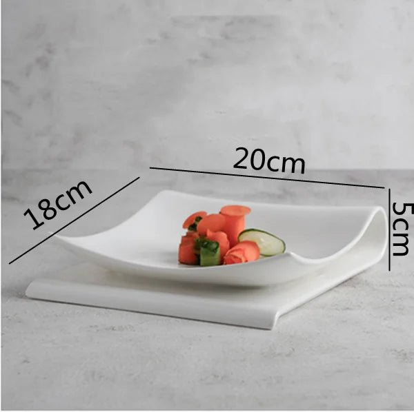 Square Folding Plate Western Food