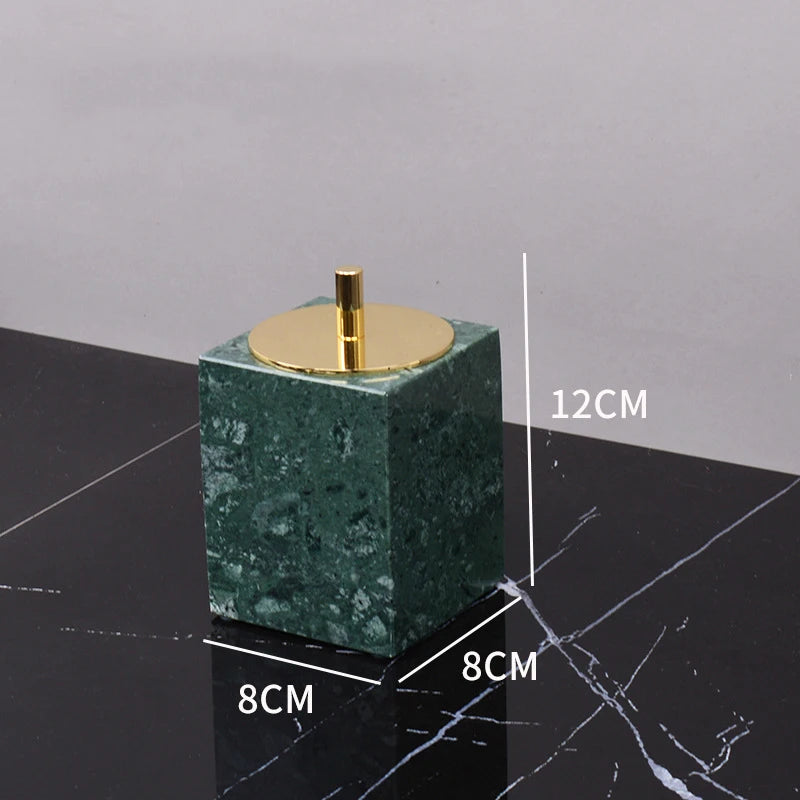 Dark Green Natural Marble Bathroom Set