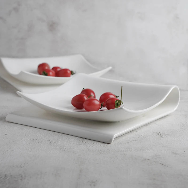 Square Folding Plate Western Food