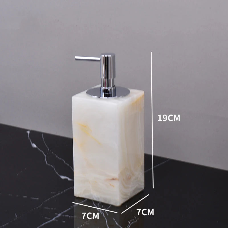 White Onyx Minimalist Bath Set