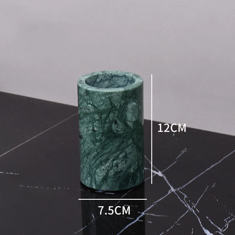 Dark Green Natural Marble Bathroom Set