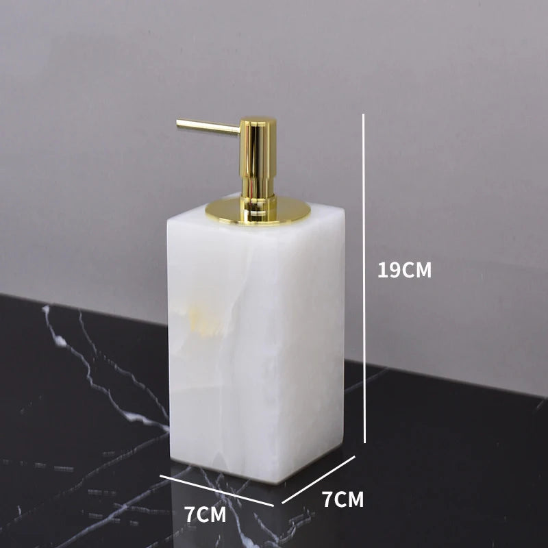 White Onyx Minimalist Bath Set