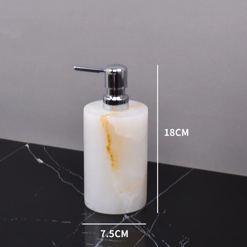 White Onyx Minimalist Bath Set