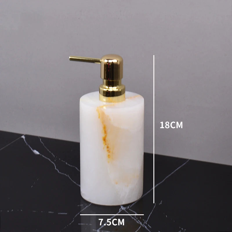 White Onyx Minimalist Bath Set