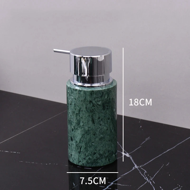 Dark Green Natural Marble Bathroom Set