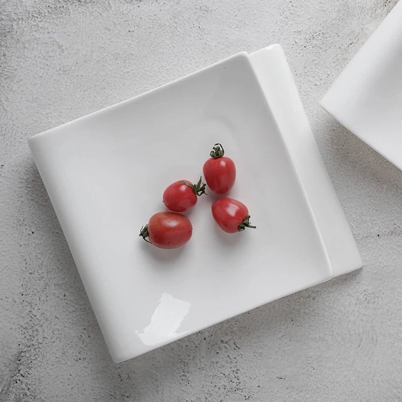 Square Folding Plate Western Food