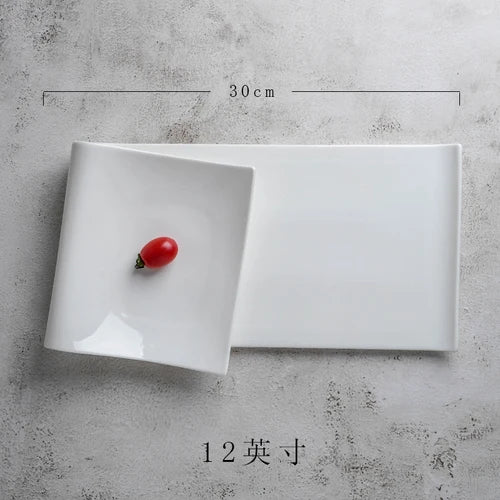 Square Folding Plate Western Food