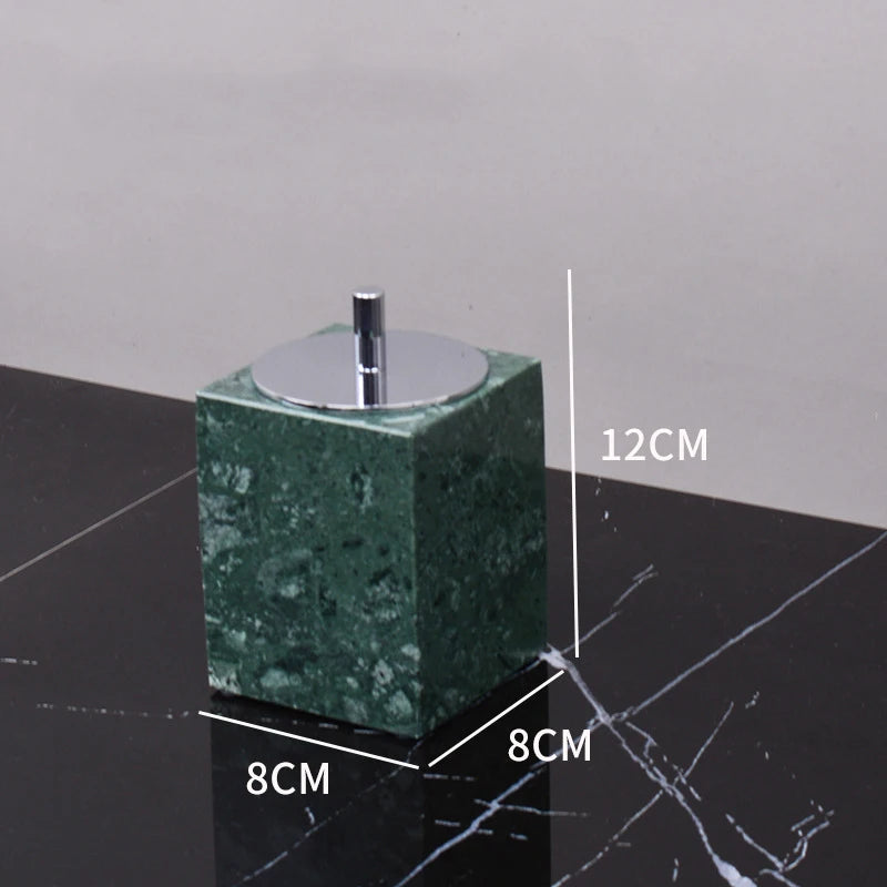 Dark Green Natural Marble Bathroom Set