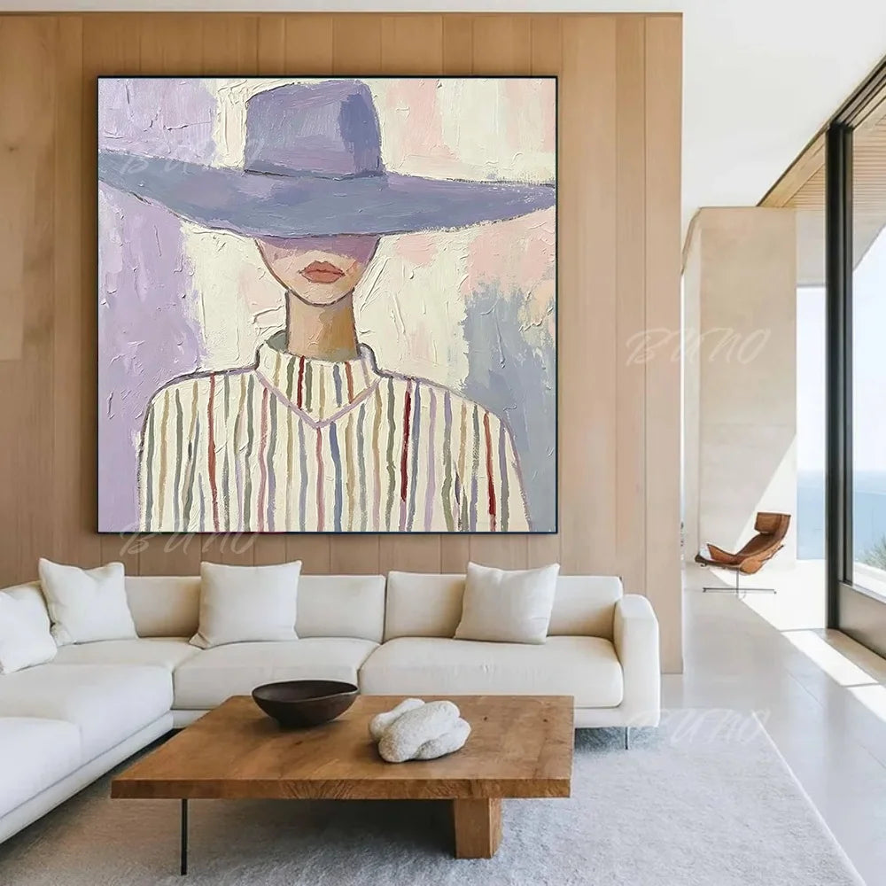 Woman with Hat Painting