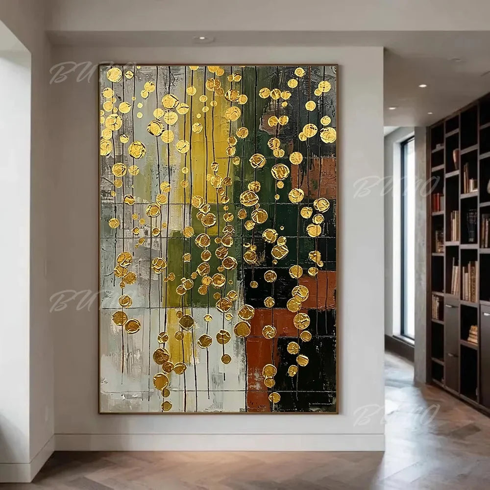 Golden Textured Palette Painting