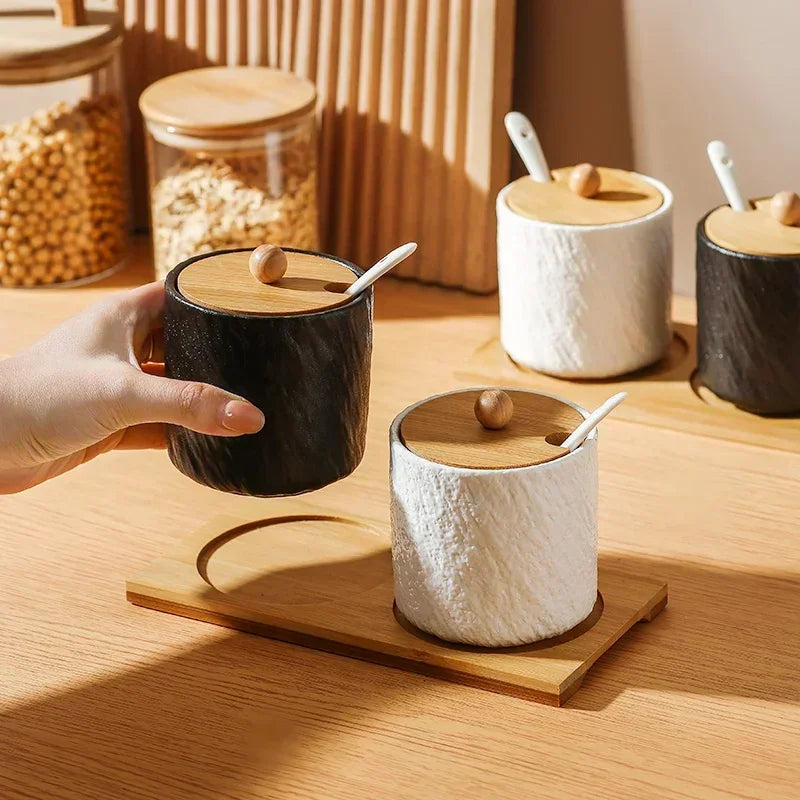 Ceramic seasoning bottle jar box