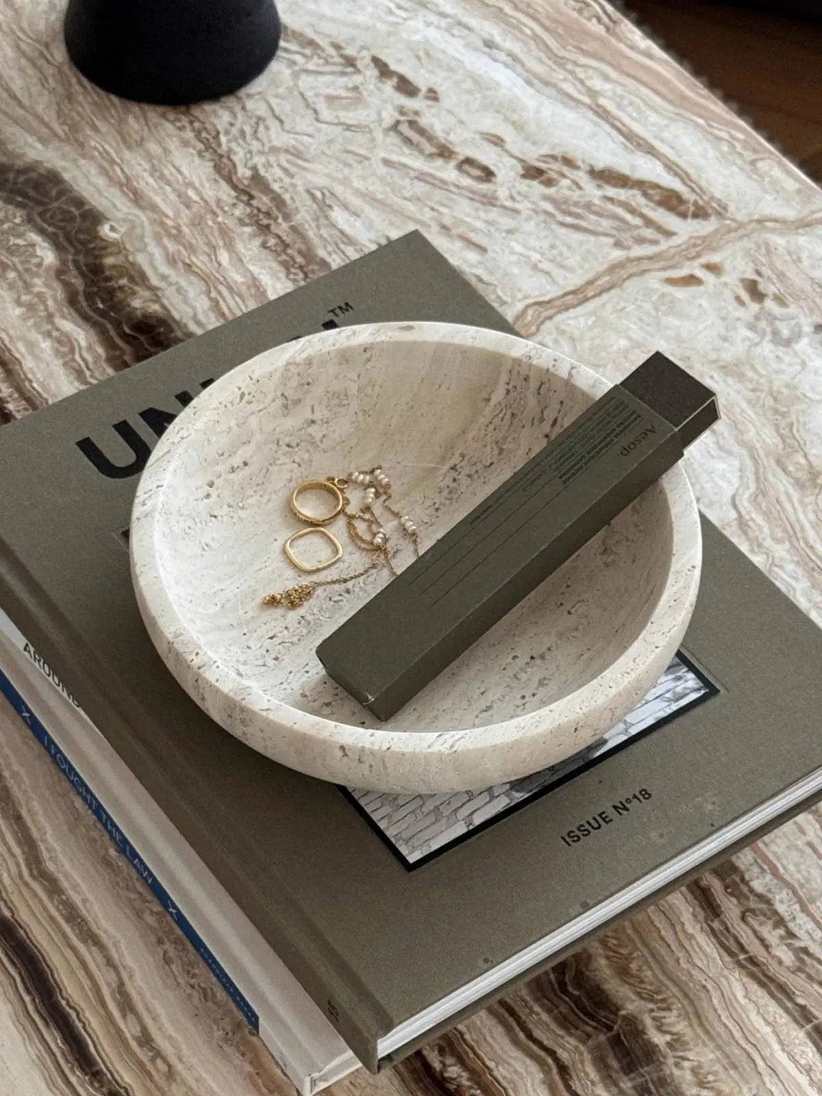 Yellow Travertine Jewellery Tray