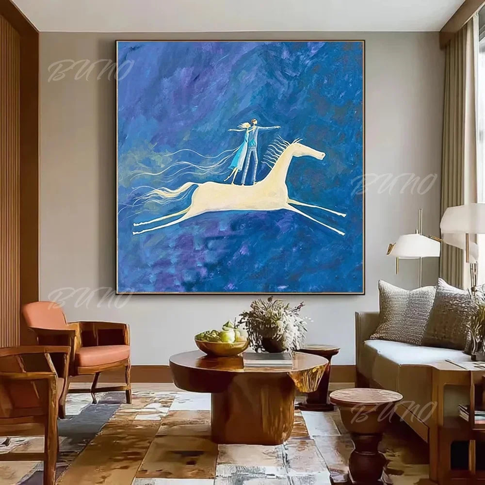 Dreamy Blue Impressionist Art