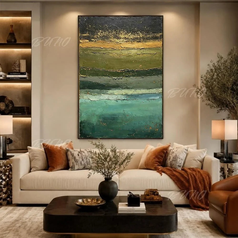 Gold and Green Canvas Art