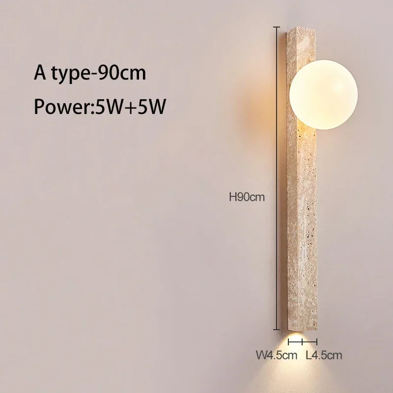 Wabi-sabi Cave Stone Long Wall Lamp