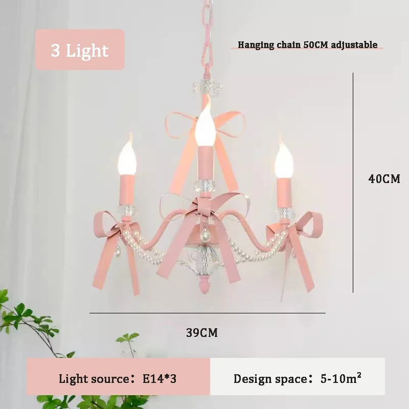Pink Crystal Kids Chandelier