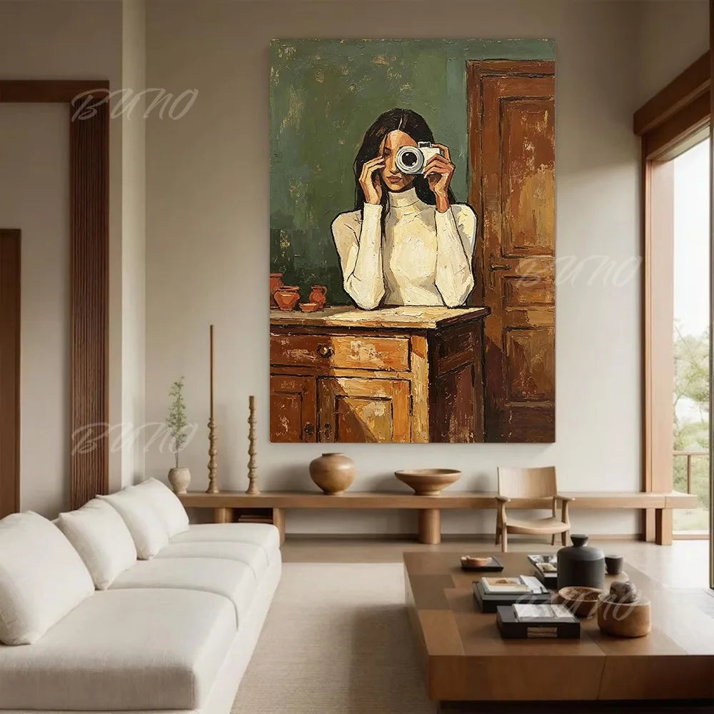 Textured Woman Portrait Art