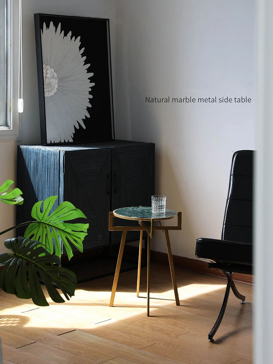Round Marble End Table