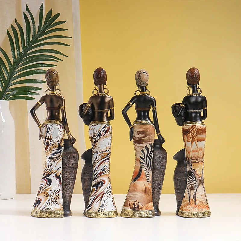 Retro African Style Resin Craft Figurines