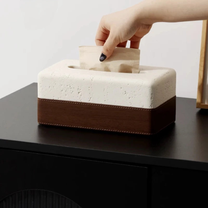 Stone Ceramic Tissue Box