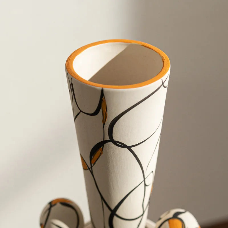 Striped Ceramic Vase