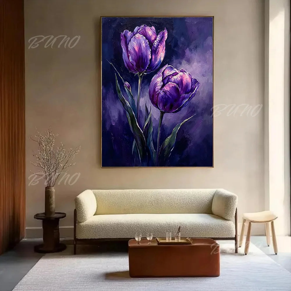 Dark Moody Floral Painting