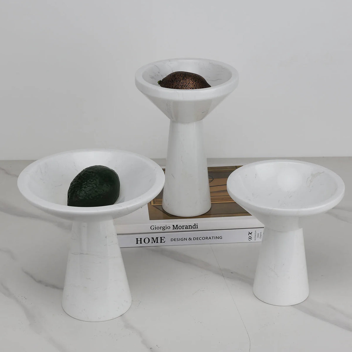Footed Marble Fruit Stand