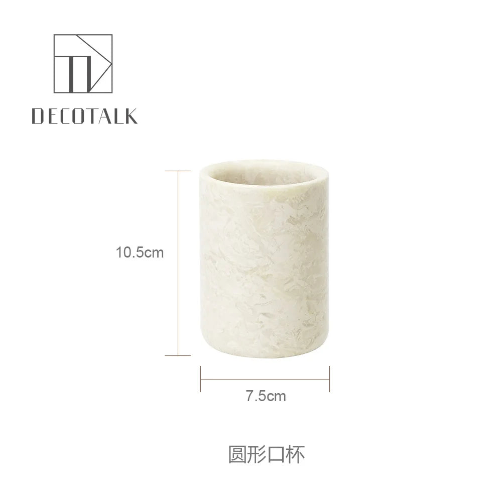 Cream Marble Bath Set