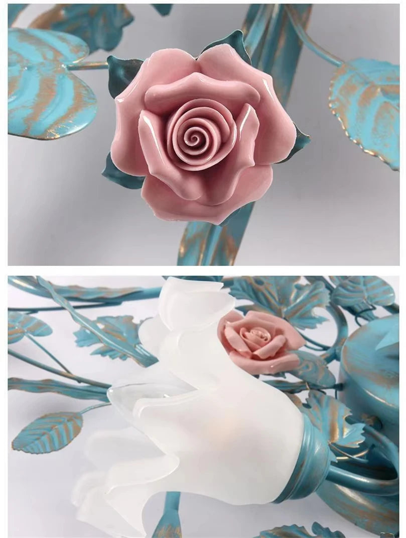 Glass Rose Ceiling Lamp