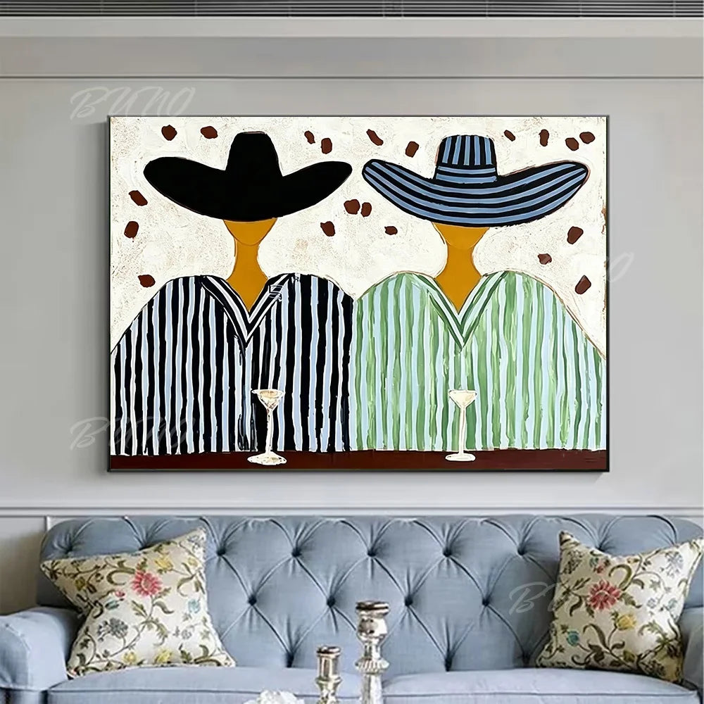 Mid-Century Textured Painting