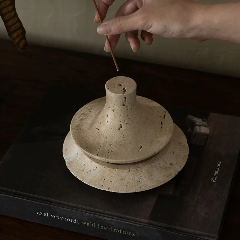 Vintage Travertine Stick Incense Holder