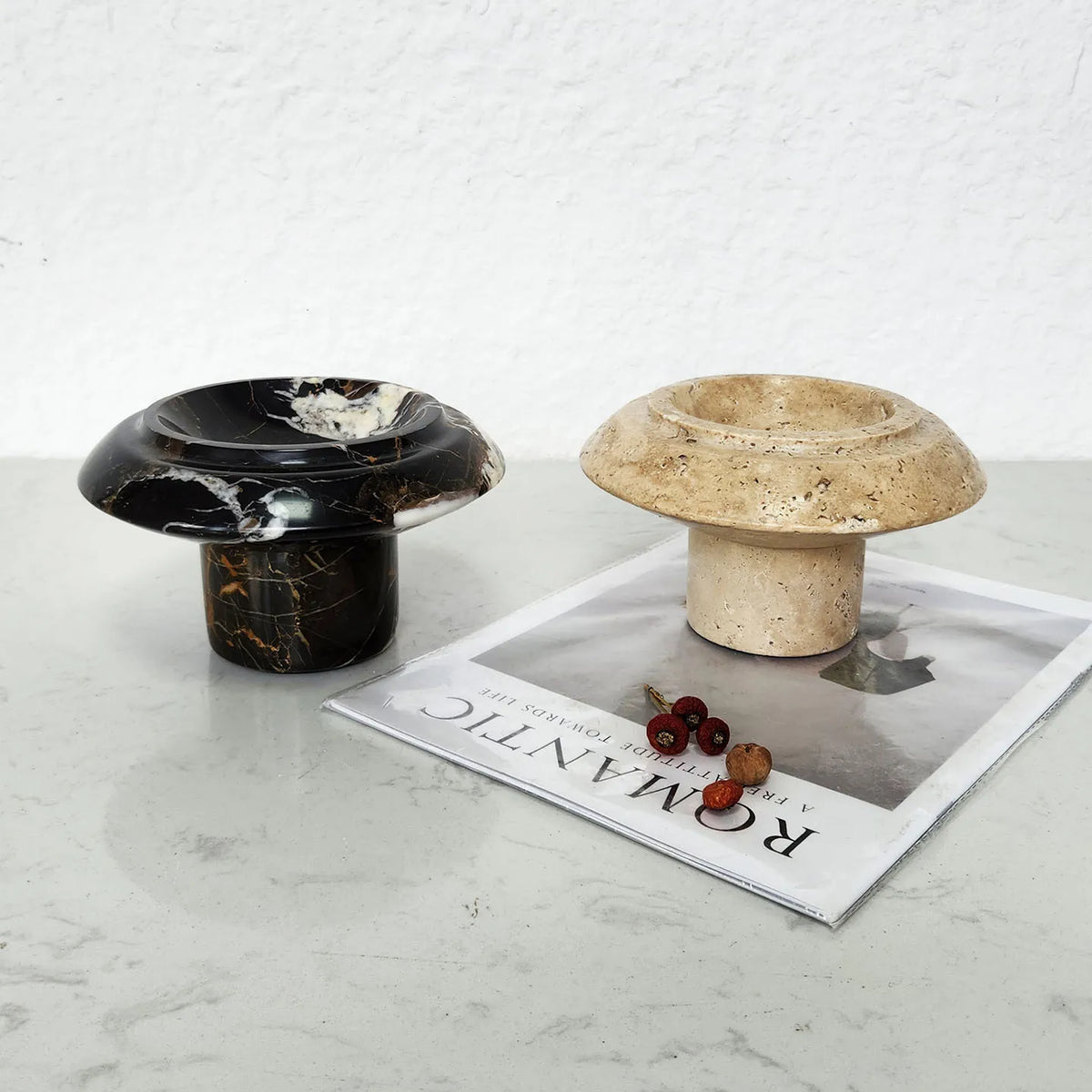 Marble Mushroom Fruit Stand