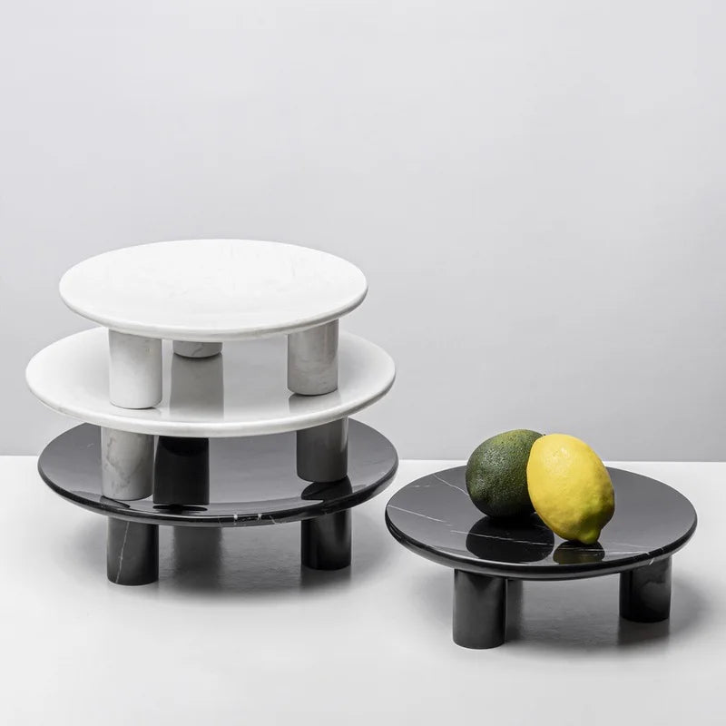 Footed Marble Fruit Plate