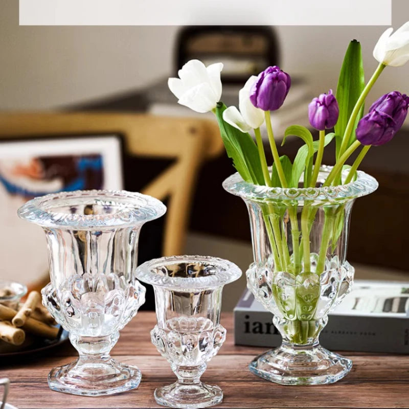 French Relief Glass Vase