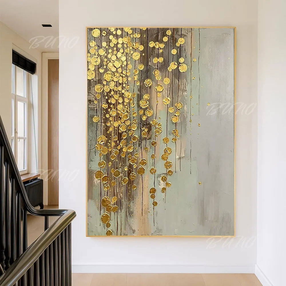 Golden Textured Palette Painting