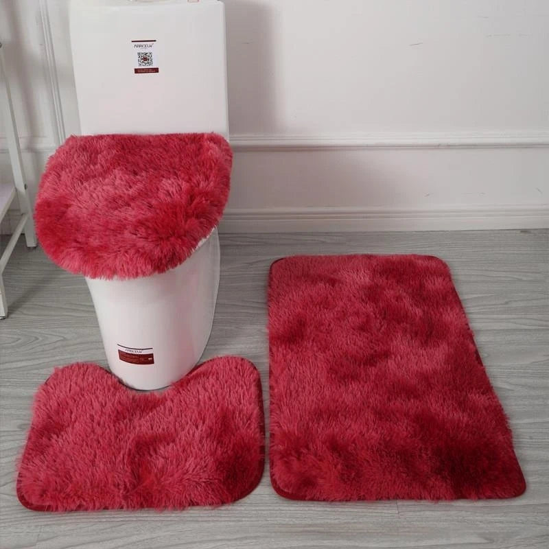 Tie-Dye Shaggy Bath Mat Set