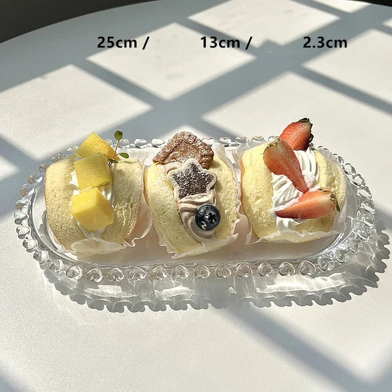 Love fruit glass plate retro