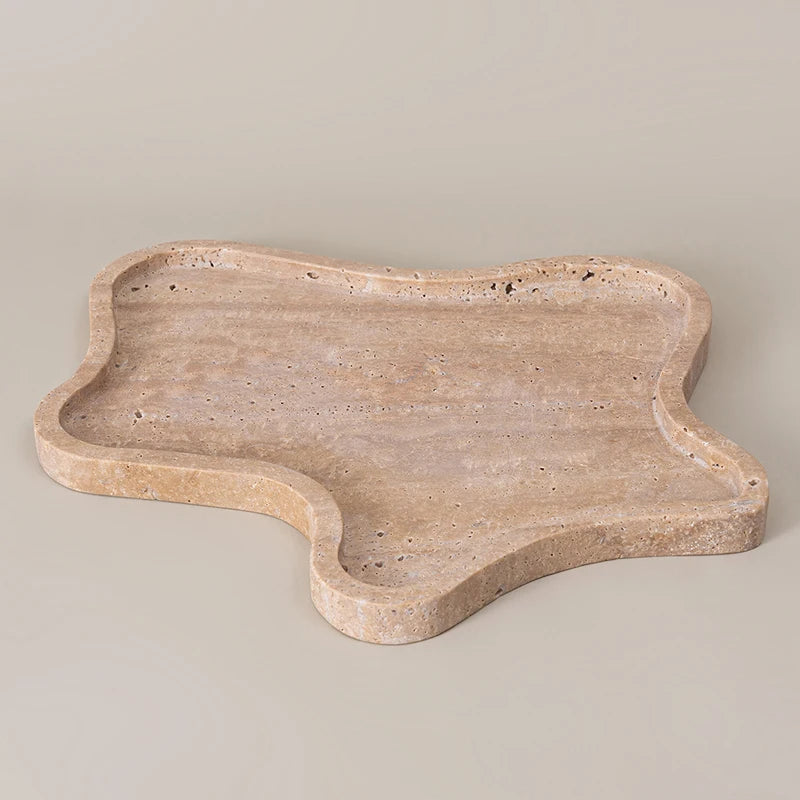 Beige Brown Travertine Marble Incense Burner