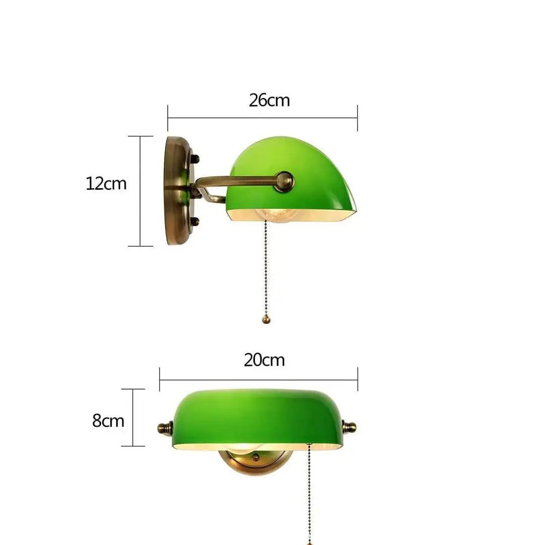 Green Banker's Wall Lamp