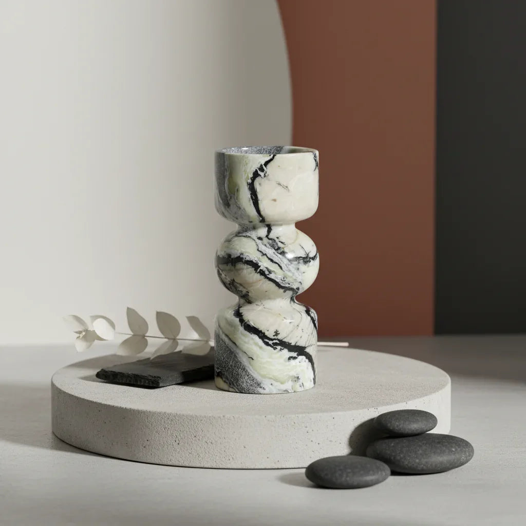Natural Marble Candle Holders