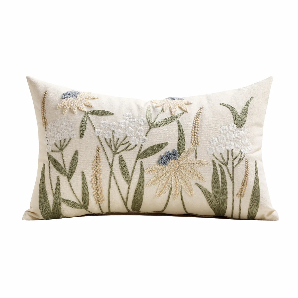 Floral Embroidered Cushion Cover