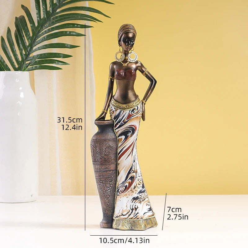 Retro African Style Resin Craft Figurines