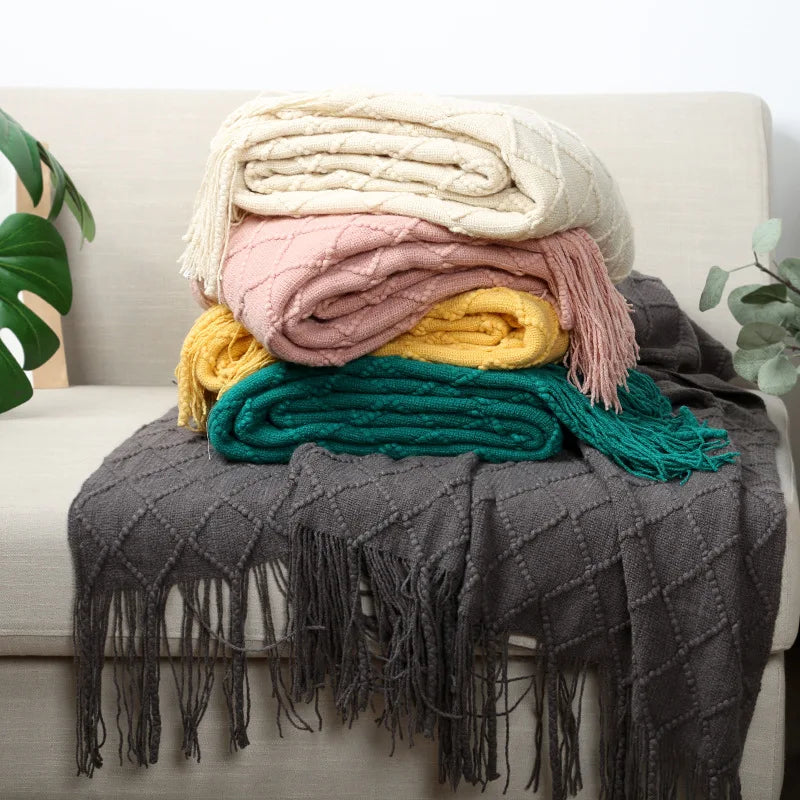 Army Green Knitted Throw