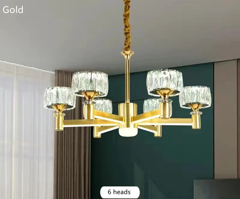 Gold and Black Crystal Chandelier