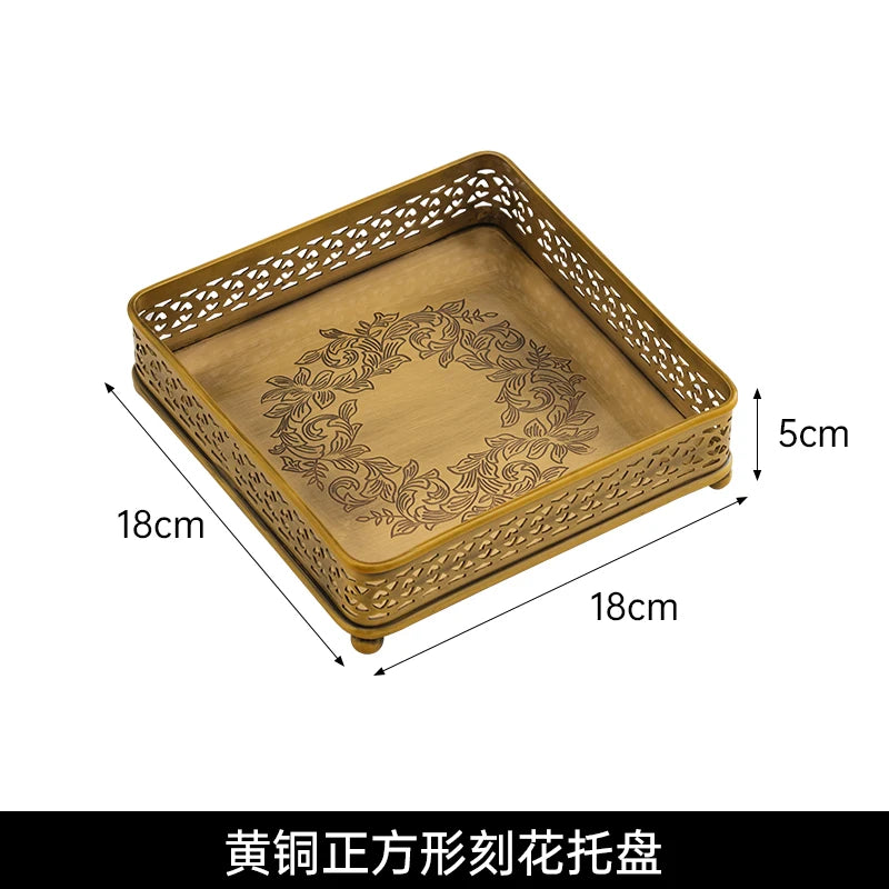 European Brass Tea Table Storage