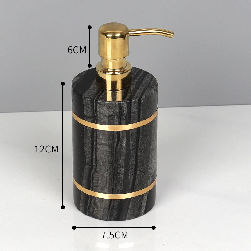 Tree Black Natural Marble Bathroom Set