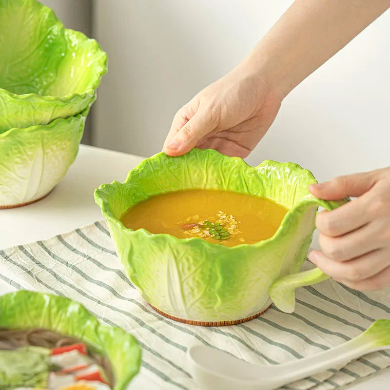 Ceramic Imitation Cabbage Instant Noodle Bowl