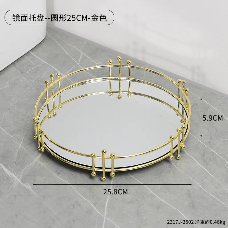 Mirrored Gold Storage Tray