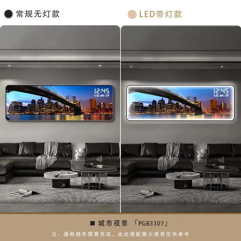 Night Skyline Clock Art