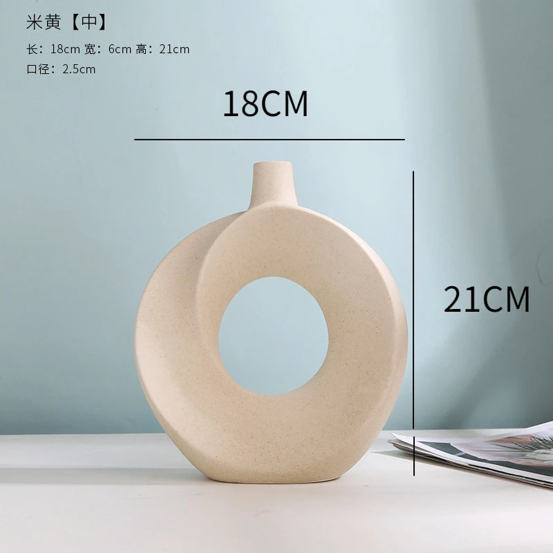 Donut Hollow Ceramic Vase